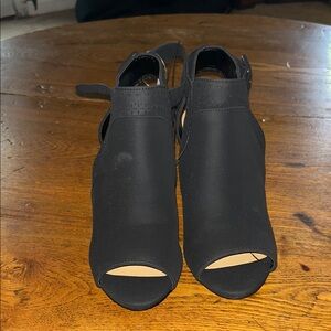 Black Peep-Toe Women’s Sandal Booties